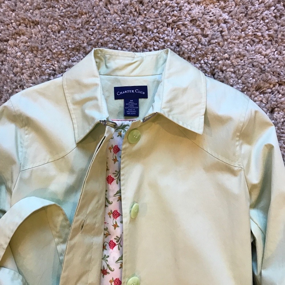 Pale green trench coat. - Picture 8 of 8